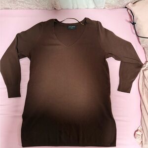 Lane Bryant Chocolate V-Neck Top